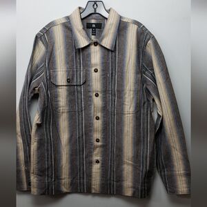 Banana Republic Blanket Stripe Mens Cotton Canvas Med Shirt